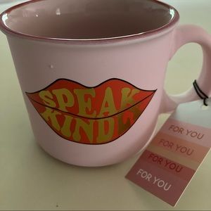 Speak Kindness Coffee Mug NEW Lips Pink Gift Read